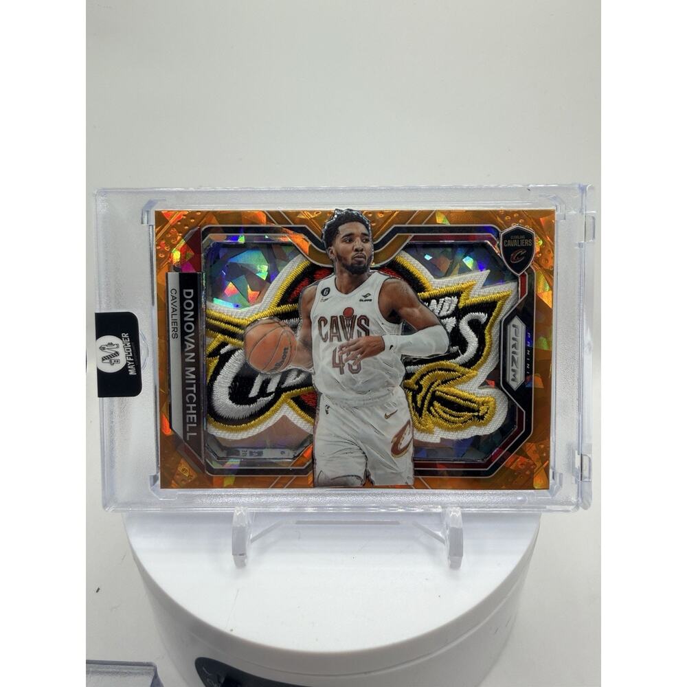 Art Card Donovan Mitchell With Cleveland Cavs Patch Made By Mayflower Custom